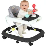 Baby Gehfrei Lauflernwagen mit Spielcenter,Lauflernhilfe für Jungen und Mädchen,Geräuscharm, Anti-Rollover, Lernspiele ab 6 Monaten, max. 15 kg 67 x 72 x 92 cm – Schwarz (D)