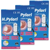 3 Stück Helicobacter Pylori Schnelltest, Helicobacter Pylori Test, Stuhl Antigen Selbsttest, Geeignet zur Erkennung von Magenschmerzen, Gastritis und Sodbrennen, Ergebnisse in 10 Minuten