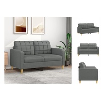 vidaXL Sofa 2-Sitzer-Sofa Couch Dunkelgrau 140 cm Stoff grau
