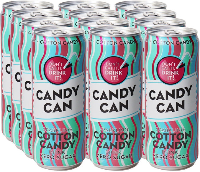 Candy Can Sparkling Cotton Candy, 12er Pack (EINWEG) zzgl. Pfand