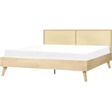 Beliani Bett Heller Holzfarbton Lattenrost 180 x 200 cm