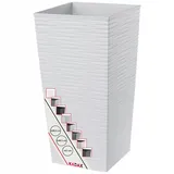 KADAX Blumentopf, Blumenkübel aus Kunststoff, Pflanzkübel, 25 cm, Weiß