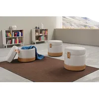 Egoitaliano "Tonder, Designhocker als Blickfang mit tollen Details, B/T 50/50cm", inkl. praktischem Stauraum als funktionale Stauraummöglichkeit grau