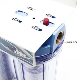 Naturewater NW-PR103 3 Stufen Wasserfilter, 5 μ, 26,16 mm (3/4"), Ø62 mm PP Kartusche, Filter Wandhalterung, Filterschlüssel, Sedimentfilter Aktivkohleblock Aktivkohlegranulat