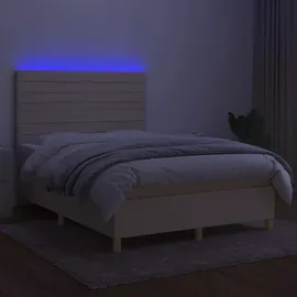 vidaXL Boxspringbett 140 x 200 cm Creme