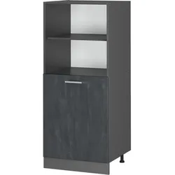 Vicco Vorratsschrank R-Line Schwarz Beton Anthrazit 60 cm kleine Tür