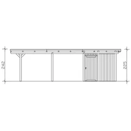 SKANHOLZ Emsland Flachdach Carport 4,02 x 8,46 m eiche hell inkl. Abstellraum