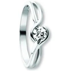 Goldring ONE ELEMENT "Zirkonia Ring aus 333 Weißgold" Gr. 56, silber, Fingerringe, Damen, 56,mit Zirkonia, Weißgold 333, Damen Gold Schmuck