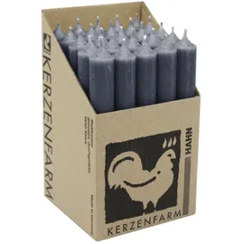 Kerzenfarm Hahn Stabkerzen 180/22 mm Anthrazit 25 St.