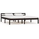 vidaXL Massivholzbett Dunkelbraun Kiefer 180x200 cm