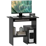 Homcom Computertisch, Schwarz Holzwerkstoff, 80x75x45 cm, Arbeitszimmer, Schreibtische, Computertische
