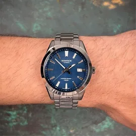 Casio Herrenuhr Edelstahl Blau