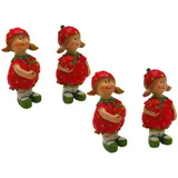 Dekohelden24 Dekofigur Erdbeere 2 x 3 x 6 cm Rot