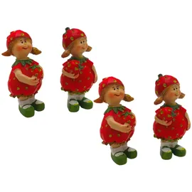 Dekohelden24 Dekofigur Erdbeere 2 x 3 x 6 cm Rot