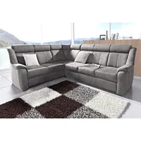 sit&more Ecksofa »Basel L-Form« wahlweise mit Relaxfunktion grau