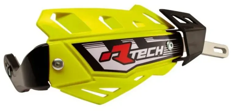 Race Tech Fluoreszierender gelber integrierter FLX-Handschutz mit Aluminiumverstärkung, gelb