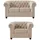 S-Style Chesterfield Polstergarnitur 2+1 Cleo Blink ¦ beige ¦ Maße (cm): B: 148 H: 72