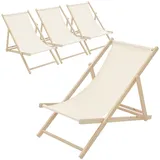 ECD Germany Sonnenliege 117 x 52 x 83 cm Beige