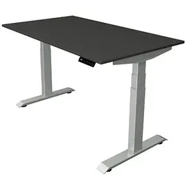 Kerkmann Move 4 elektrisch höhenverstellbarer Schreibtisch anthrazit rechteckig, T-Fuß-Gestell silber 140,0 x 80,0 cm
