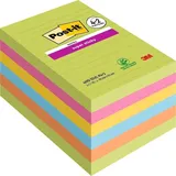 Post-it Super Sticky Notes im Großformat XL, Liniert, 6 Blöcke, 101 mm x 152 mm, 90 Blatt pro Block - Selbstklebende Notizzettel für Notizen, To-Do-Listen und Erinnerungen