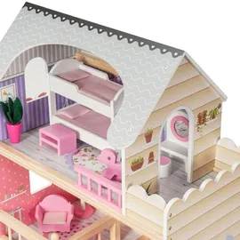 Mamabrum Holzpuppenhaus Großes Puppenhaus gelb