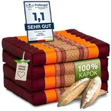 Klappmatratze 50 cm breit (Classic) - 200x50x8cm - Faltmatratze, livasia, 8 cm hoch, Kapok, vegan, handgefertigt orange