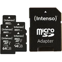 Intenso Premium 5er Pack (5 x 64 GB) microSDXC-Karte 64 GB Class 10 UHS-I inkl. SD-Adapter,