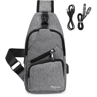 flintronic Brusttasche,Messenger Bag Sling Bag mit Verstellbarem,Herren Taschen Rucksack Umhängetaschen Schultertasche Reisetaschen für Männergeschäft,Shoppen,Wandern(Kommt mit 1 USB-Datenkabel)