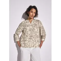 STREET ONE Damen A345393 Gemusterte Bluse, Dark moonstone Sand, 42