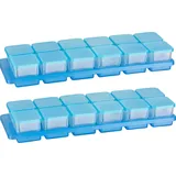 Kigima Mini-Gefrierdosen 12x0,03L Blau inkl. 2 Halternungen – Vorratsdosen mit Deckel luftdicht – Frischhaltedosen mit Deckel – Aufbewahrungsbox Küche für Mealprep & Organisation – Austrian Quality