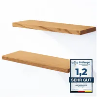 LAMO MANUFAKTUR 2 Stück Wandregal aus Holz 2x 42cm