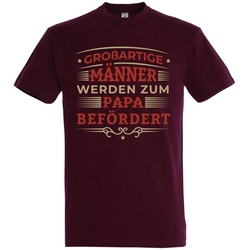Youth Designz T-Shirt Beförderung zum Papa Herren Shirt mit trendigem Frontprint rot M