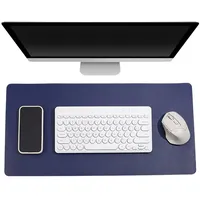 CALFOVERA 60 x 30cm wasserdichte Computer Schreibtisch Mausmatte rutschfeste PU Leder Schreibtischunterlage Für Laptops Große Leder Mauspads Tastatur Schreibunterlage Für Büro Und Zuhause (Blau)