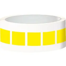 Aufkleber I Etikett, eckig, beschriftbar, gelb, Folie, selbstklebend, 25x25mm, 100/Rolle