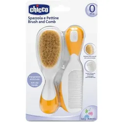 KAMM & Bürste mit Naturborsten orange chicco 1 St