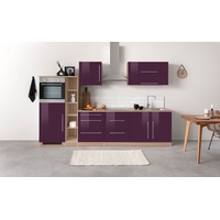 Kochstation Küchenzeile »KS-Samos«, mit E-Geräten, Breite 300 cm, lila