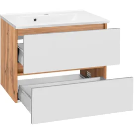 WELLTIME Waschbeckenunterschrank Lucca Badmöbel, Waschtisch inkl. Waschbecken, Breite 60 cm weiß