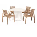 Gartenstuhlset 'Valentina' stapelbar Akazienholz braun 4 Stück