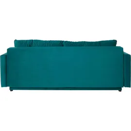 Collection AB Schlafsofa »Solar«, Bettfunktion, Bettkasten, Federkern und loser Rücken- und Zierkissen blau