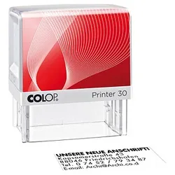 COLOP Textstempel, individualisierbar Printer 30 selbstfärbend schwarz ohne Logo