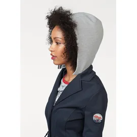 KangaROOS Sweatblazer mit vielen Details und abnehmbarer Kapuze: Gr. 32, marine-hellgrau-meliert, , 172550-32