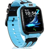 clleylise Kinder Smartwatch, Smartwatch Kinder mit GPS und Telefon, Armbanduhr Kinder Junge, Smart Watch Kinder, Kinderuhr mit Voice Chat, SOS, IP68, Wasserdicht, Spiel (Blau-GPS)