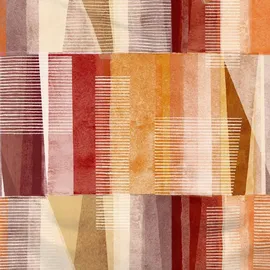 KAEPPEL Watercolors Grafisch Orange 155 x 220 cm + 80 x 80 cm