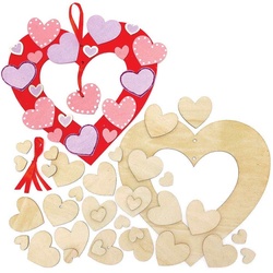 Herzkranz-Set aus Holz  (pro Set 2) Bastelaktivitäten Valentinstag