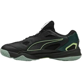 Puma Solarstrike 4 Hallenschuhe Unisex black/green terrain/fizzy light/light moss 37