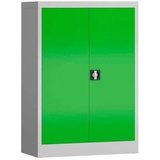 Classix Stahlschrank X-530325 lichtgrau, gelbgrün 92,0 x 42,0 x 120,0 cm, aufgebaut