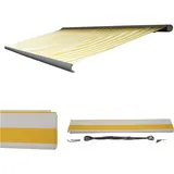 MCW Ersatz-Bezug für Markise H123, Vollkassette Ersatzbezug Sonnenschutz 4,5x3m ~ Acryl gelb-weiß