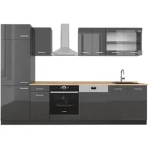 Vicco Küchenzeile R-Line 300 cm Anthrazit Hochglanz