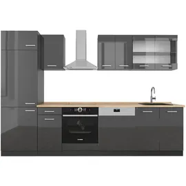 Vicco Küchenzeile R-Line 300 cm Anthrazit Hochglanz