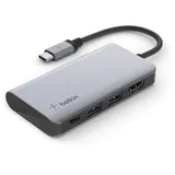 Belkin USB-C 4-in-1 Multiport Adapter, grau